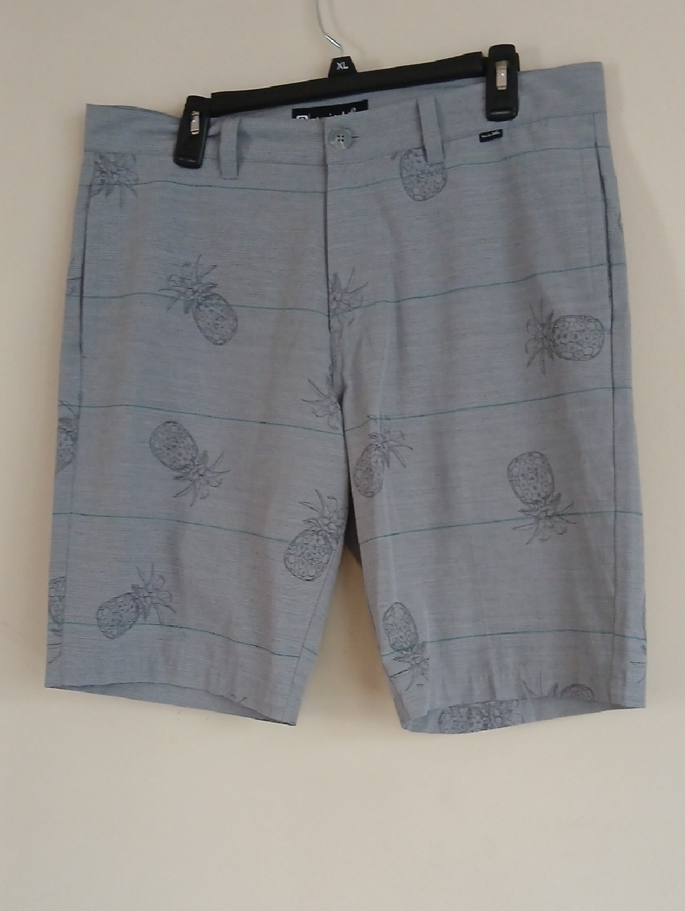 Travis Mathew Light Gray Pineapple Print Men’s Shorts